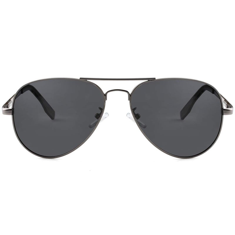 Kursan Kids Small Polarized Aviator Sunglasses for Boys Girls Age 4-18, 100% UV400 Protection, 52MM (Gunmetal/Black Lens) - Image 3